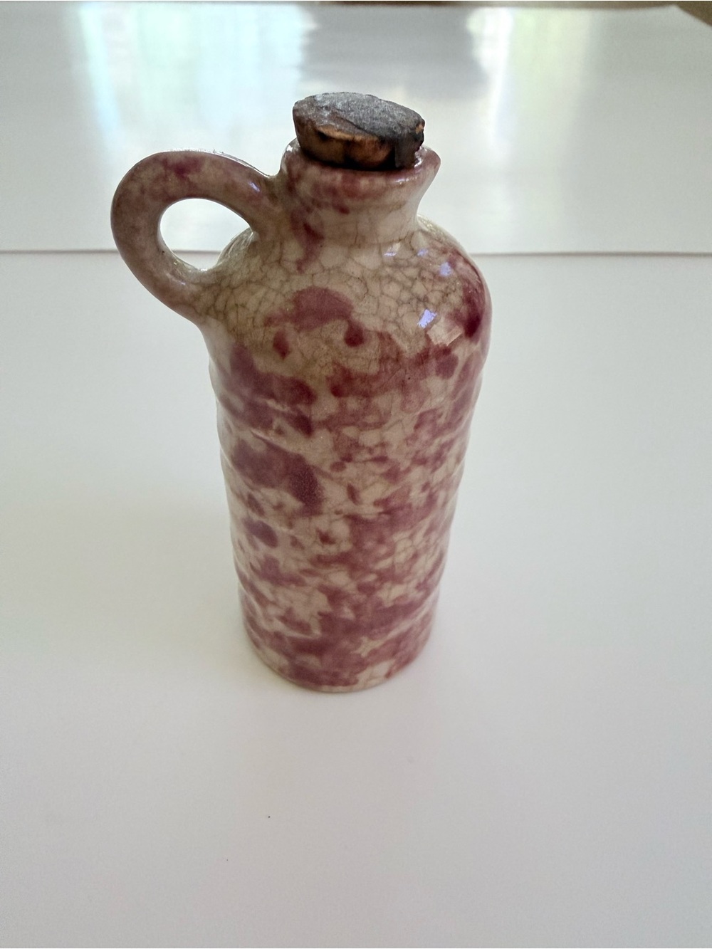 Antique Vintage miniature spongeware jug. Dimentions are in pics